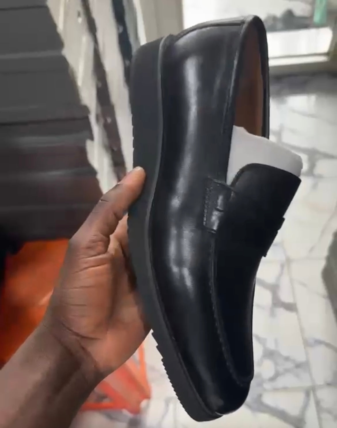 mocassin noir pour homme