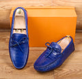 Mocassins pour homme en cuir façon crocodile