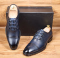Souliers Richelieu (Oxford) pour homme en cuir bleu marine