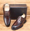 Derbies classiques pour homme en cuir marron patiné