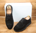 Chaussures derbies pour hommes en cuir suédé (veau velours) noir