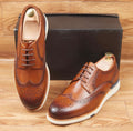 Chaussures richelieus / derbies hybrides pour homme en cuir marron clair