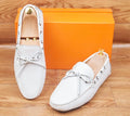 Mocassins en cuir blanc