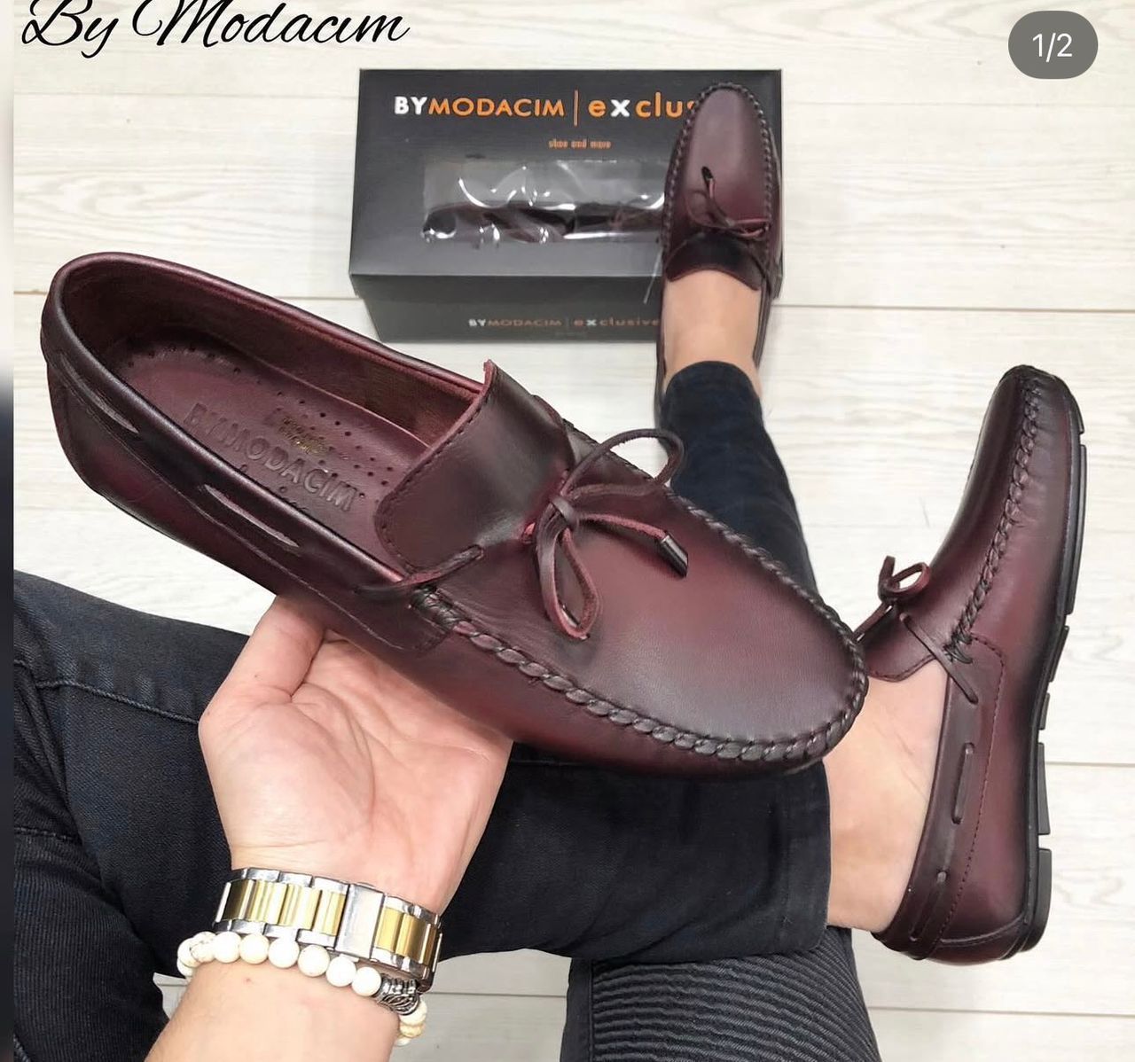 Mocassin pour homme (modèle de type "Driver" ou chaussure de conduite) de la marque By Modacim