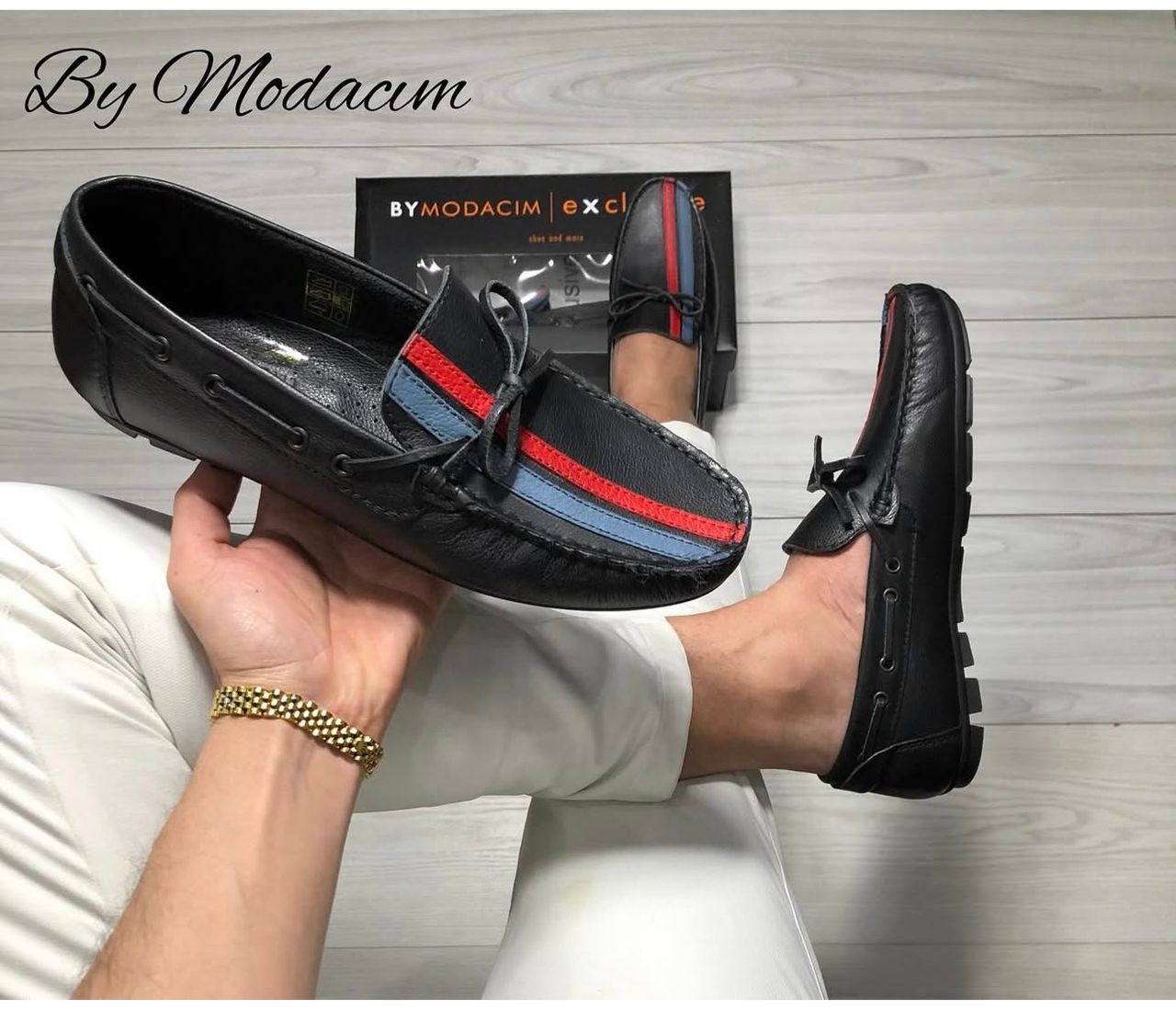 Mocassins en cuir pour homme de la collection Exclusive de la marque By Modacim.
