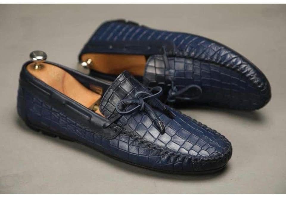 Mocassins pour homme à motif crocodile