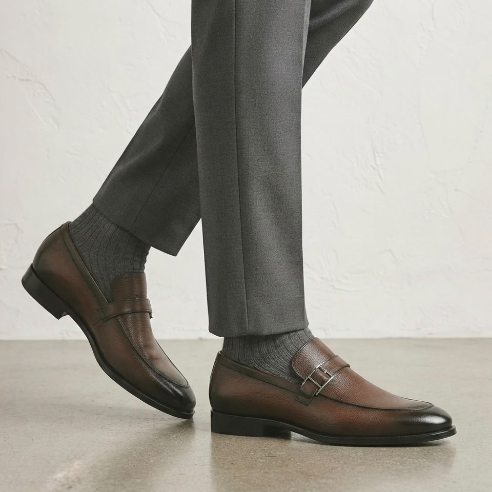 mocassin à boucle unique pour homme