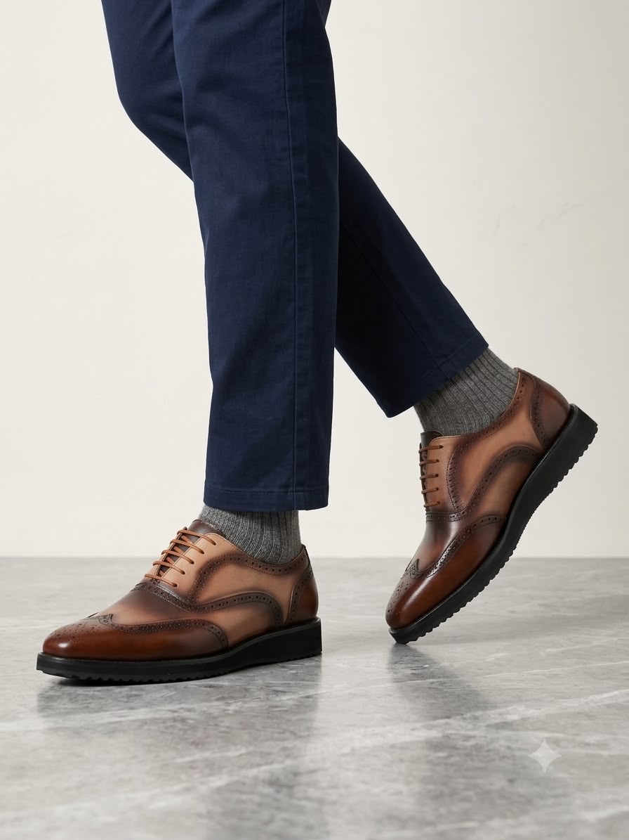 Richelieu Richelieu Brogue à bout fleuri (souvent appelé Wingtip Brogue Oxford)