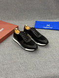 Sneakers en Cuir et Daim Noir