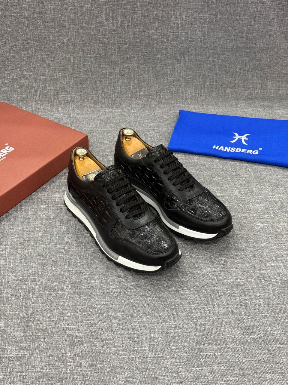 Sneakers de luxe en cuir pour homme de la Marque Hansberg