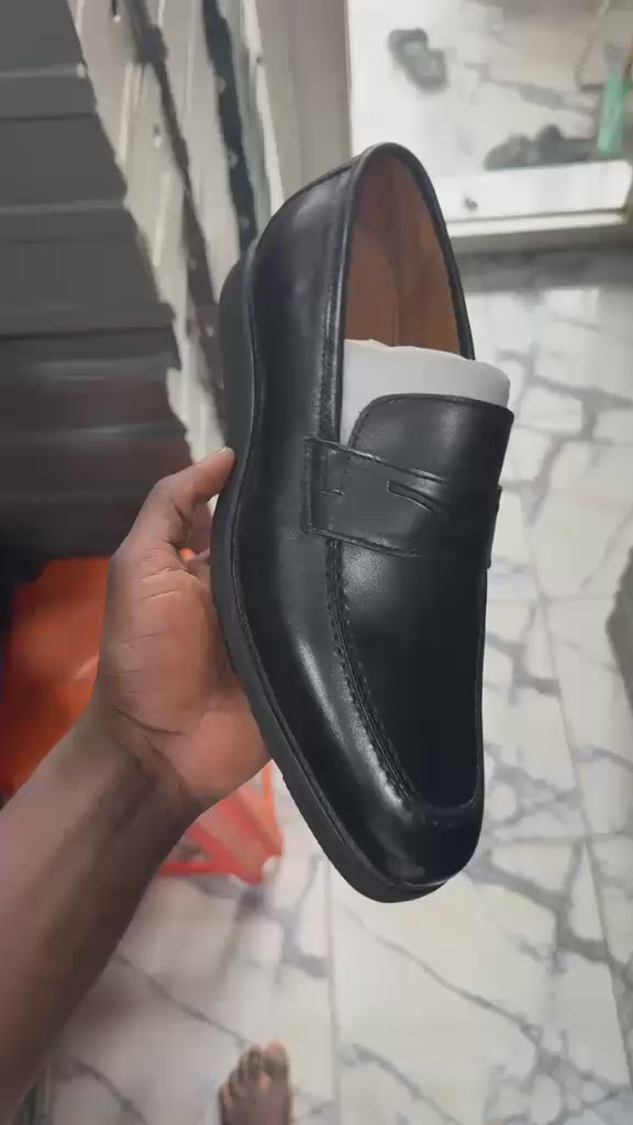 mocassin noir pour homme